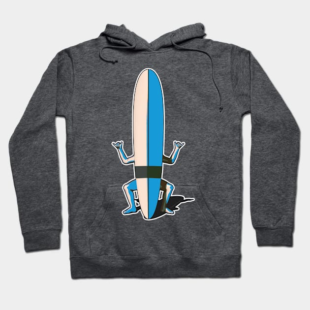 Surfboard Shaka Man Hoodie by AKdesign